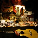 "CDs/DVDs_Guitars_Lamp Light"