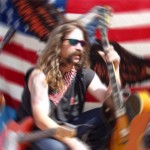 "American Flag and Birdland Guitar"