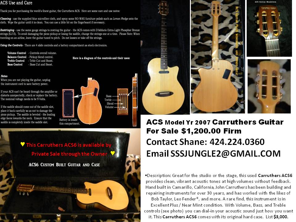 Carruthers ACS6 Custom Guitar 2007